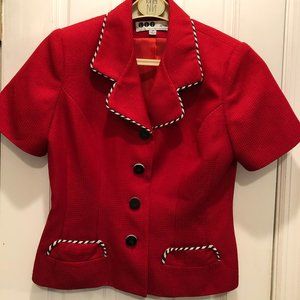 Red Short Sleeve Suit Jacket